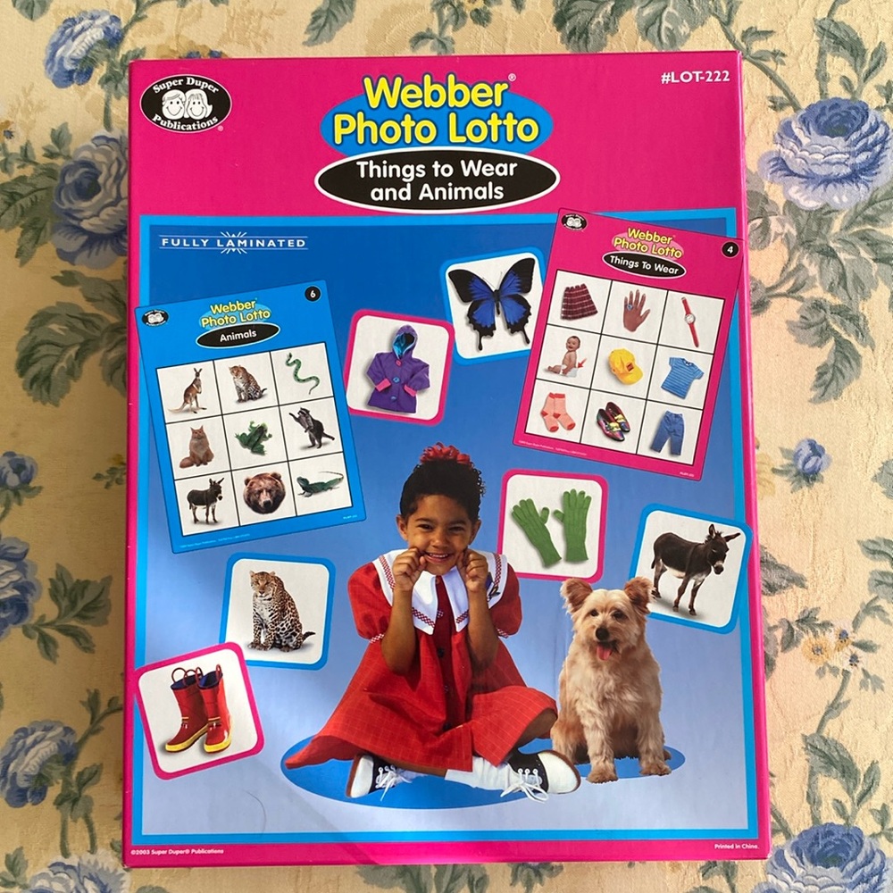 Webber Photo Lotto Game-Things to Wear and Animals